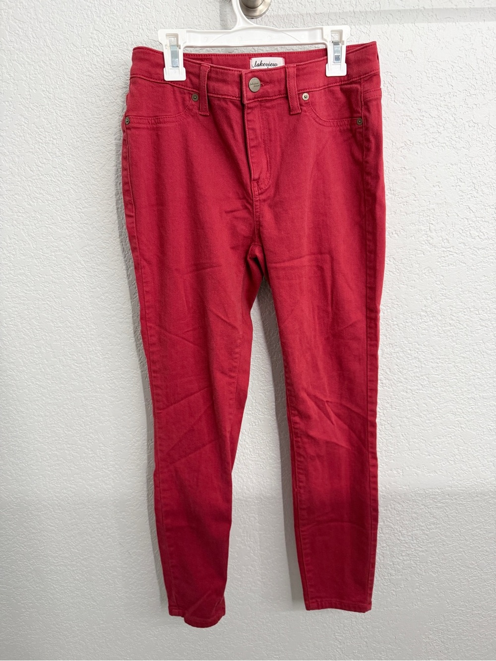 Lakeview Denim Pompeian Red Slim Mid-Rise Jeans Women’s Size 27